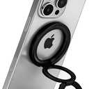 Magnetic Phone Ring MagSafe Phone Grip, Magnetic Cell Phone Stand Holder Finger Ring [Super Magnet] [360 Rotation] [Double Bracket] - Black 2025 New