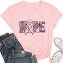 PQZ Breast Cancer Shirts for Women Cancer Awareness Tee Womens Butterfly Tee Shirt Cancer Survivor Tops (Small)