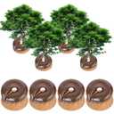 4 Set Tree Watering Ring 20gal Watering Bags with Coconut Fiber Mulch Ring Deep Root and Slow Release Automatic Drip Irrigation System for New Trees, Multi-Trunk Trees and Shrubs