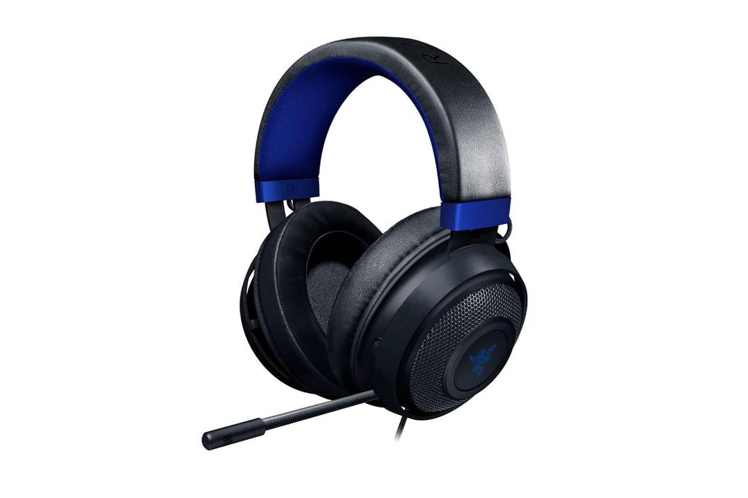 Razer Kraken Gaming Headset: Lightweight Aluminum Frame-Retractable Noise Isolating Microphone-for Pc,Ps4,Ps5,Xbox One,Xbox Series X&S,Mobile-3.5Mm Jack-Black/Blue-Rz04-02830500-R3M1,Over Ear,Wired