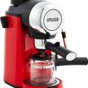 Imusa 4 Cup Epic Electric Espresso/Cappuccino Maker (Cafe Cubano, Cortadito, Colada, Cafe con Leche), Red
