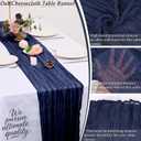 10 Pack Navy Blue Cheesecloth Table Runner 17x108 Inch Semi Sheer Boho Rustic Gauze Cheese Cloth Table Runners for Wedding Party Birthday Baby Shower Home Decor