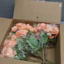 12 Packs Peonies Artificial Flowers, Faux Peony Bouquet Silk Peonies Flowers for Centerpiece Table Wedding Party Home Decor (Orange)