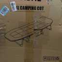 Camping Cot with Mattress, No Assembly Required Heavy Duty Folding Camping Cot for Adults, 550 Lbs Capacity Adjustable Portable Sleeping Bed for Indoor, Outdoor & Patio Use (L''70)
