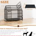 Dosker Heavy Duty Dog Crate 42 Inch,XL Large/Medium Pet Dog Cage Kennel Indoor,Steel Escape Proof Cage with Roof Top 2 Doors Removable Trays,Lockable Wheels