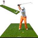 Dual-Mode Golf Hitting Practice Mat 1.2in Indoor Outdoor Putting Mats Turf, 6' x 4'10", 2Pcs