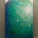 Bedroom Abstract Canvas Wall Art: Living Room Kitchen Teal Textured Picture Hand Painted Contemporary Painting Artwork Horizontal Large Modern Print Decor for Home Office, Abstract 01, 36"L x 24"W