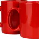 BYCNZB 30oz Super Large Ceramic Coffee Mugs Large Handles Set of 2 (Red)