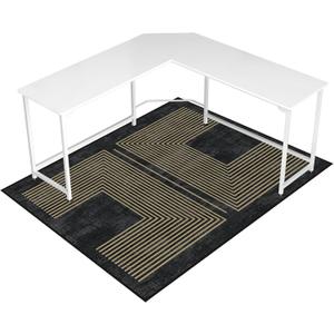 Office Chair Mat for Hardwood Floor&Tile Floor,48"X 60" Heavy Duty Desk Chair Mat for Hard Floors,Under Desk Rug for Rolling Computer Chair,Anti Slip,Low Pile Carpet Floor-Geo Black