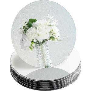 Floroom 12pcs 12 Inch Round Mirrors for Table Centerpieces, Trays, Plates, Weddings, Baby Showers, and Party Decorations