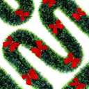 50Ft Christmas Tinsel Garland, Metallic Christmas Tree Garland with 40 Red Bows, Hanging Holiday Streamers Decorations for Xmas Holiday Wreaths Indoor Outdoor Party Supplies (Green)