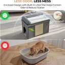 Cat Litter Box Enclosure Furniture, Hidden Litter Box with Cat Bed, Waterproof Odor Control Litter Box Cover, Dog Proof Foldable Storage Bench, Easy Assembly (Grey, Large (30" x 17.7"x 17.7"))