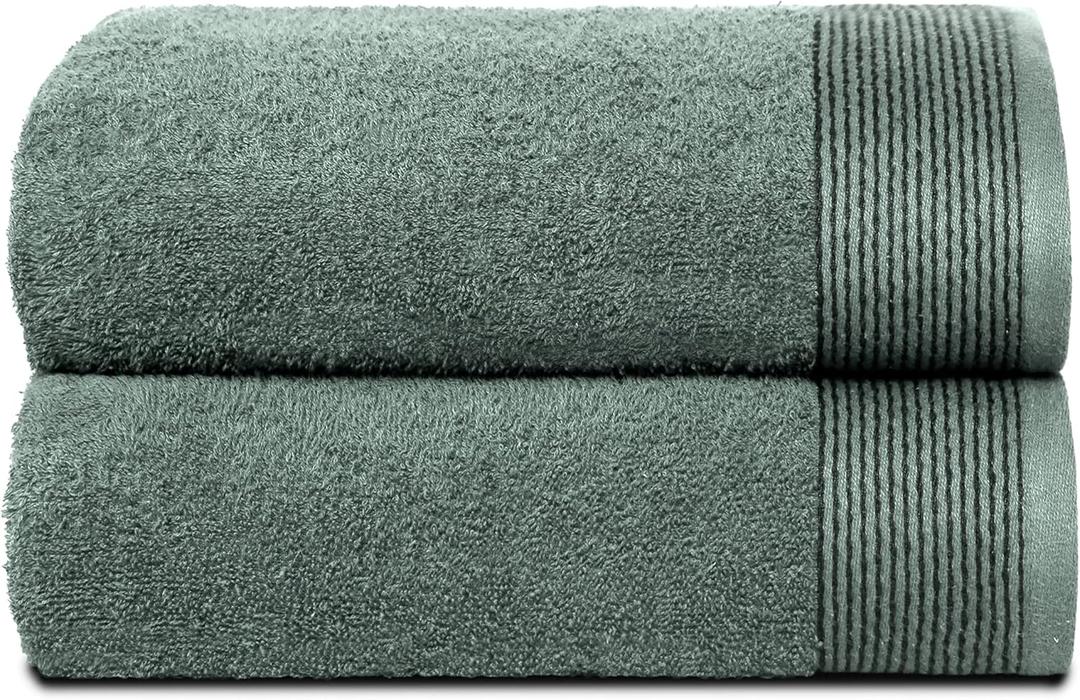 Belizzi Home Ultra Soft 2 Pack Oversized Bath Towel Set 28x55 inches, 100% Cotton Large Bath Towels, Ultra Absorbant Compact Quickdry & Lightweight Towel, Ideal for Gym Travel Camp Pool - Jade
