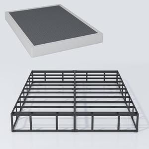 Queen Size Box Spring 7 Inch,Heavy Duty Queen Box Spring,Sturdy Metal Frame with Fabric Cover Set, Easy Assembly, Noise Free (Queen, 7 Inch)