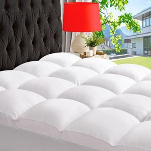 ABENE Mattress Topper Queen for Back Pain Relief, Extra Thick Mattress Pad Pillowtop, Soft Mattress Protector Cover with 8"-21" Deep Pocket, Overfilled Down Alternative Filling (White, Queen)