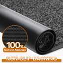 Mibao Front Door Mat, Dirt Trapper Welcome Mat for Outdoor Indoor, Non-Slip Waterproof Doormat, Durable Machine Washable Low Profile Entry Rug for Back Door Outside Patio Porch, 29.5" x 17", Grey