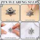 Kigeli 50 Pcs Easter Pin Star of David Interfaith Enamel Pins Bulk Christian Cross Label Brooch for Messianic Jewish Jewelry(Silver)