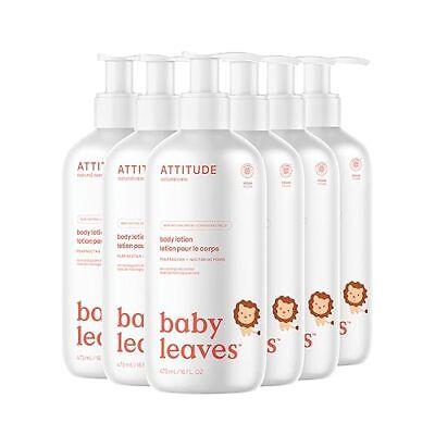 ATTITUDE 2-in-1 Shampoo and Body Wash for Baby, EWG Verified, Dermatologically Tested, Made with Naturally Derived Ingredients, Vegan, Pear Nectar, 16 Fl Oz (Pack of 6)