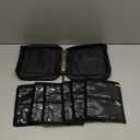 Travel Jewelry Organizer Case,Jewelry Bags for Traveling, Jewelry Binder with 24 Pcs Clear Zipper Velvet Pouches for Storing Earrings, Rings, Necklace, Bracelet, Watch (Black)