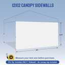 CROWN SHADES SunWall Silver Coated for 12x12 Pop up Canopy Tent, 1 Pack Sidewall Only with Silver Coating (1 Pack, White)