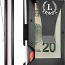 2 x ELEGANTPARK Metal Wallet for Men Initial Monogrammed Gifts for Wedding Birthday Slim Minimalist Money Clip for Men RFID Blocking Engraved Metal Wallets with Money Clip Card Holder Letter L