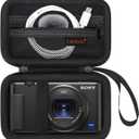 Canboc Carrying Case for Sony ZV-1/ ZV-1F/ ZV-1 II Digital Camera for Content Creators, Sony ZV1 Vlogging Camera Bag, Zipper Mesh Pocket fits USB Cable, Batteries, Black