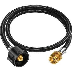 4ft Propane Hose Adapter 1lb to 20lb Propane Adapter 20lb to 1lb Converter, Propane Tank Adapter Hose 20 lb to 1 lb for Weber Q Grill/Coleman Stove/Blackstone Griddle/Buddy Heater/Weber Traveler (4 Feet Updated)