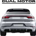 Dual Motor Badge Emblem Logo Sticker for Tesla Model 3 Y X S, Trunk Performance Exterior Accessories Decoration (Matte Black with Black Line)