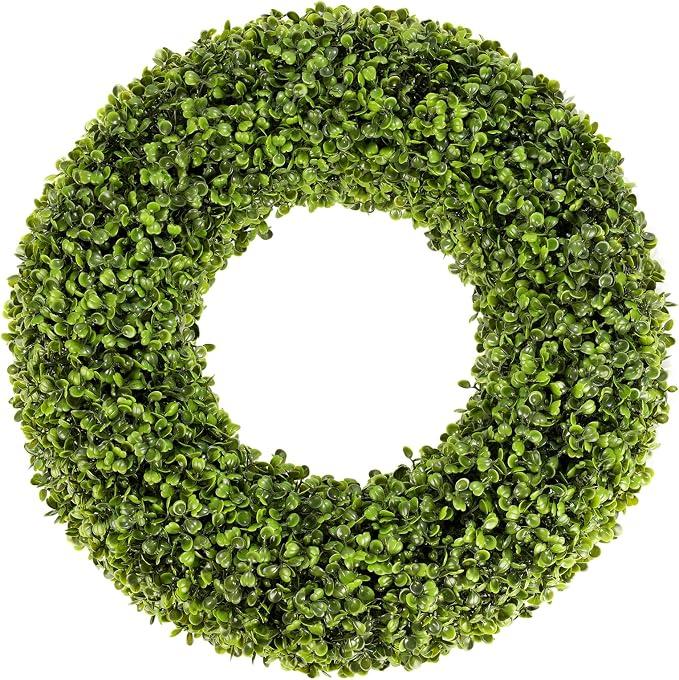 SEVENLOVE Boxwood Wreath  20inch Outdoor/Indoor All Seasons Decor