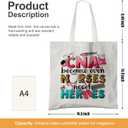 CNA Canvas Tote Bag for Work, Nurses Appreciation Gift, White