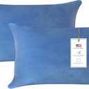 A1 Home Collections Down Alternative Throw Insert, Ready to Use Pillow Pack of 2, 12"x20", Prussian Blue 2 Count