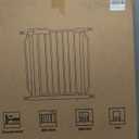 Small Narrow Baby Gate for Stairs Doorways Hallways 24 Inch to 29 Inch Wide Pressure Mounted Baby Gate Walk Through Child Gates for Kids or Pets Indoor Safety Gates (White)