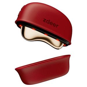 ZDEER LED Red Light for Face & Neck Massager Facial Care Device – Electric Gua Sha Brass Tool with Heat & Vibration for Firming, Sculpting & Skincare, Red