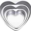 Gvhntk Heart Shaped Cake Pan Aluminum Cake Pans Heart Cake Tin Baking Cake Mold for Valentine's Weddings Birthday Party (3, 6 inch,8 inch,10inch)