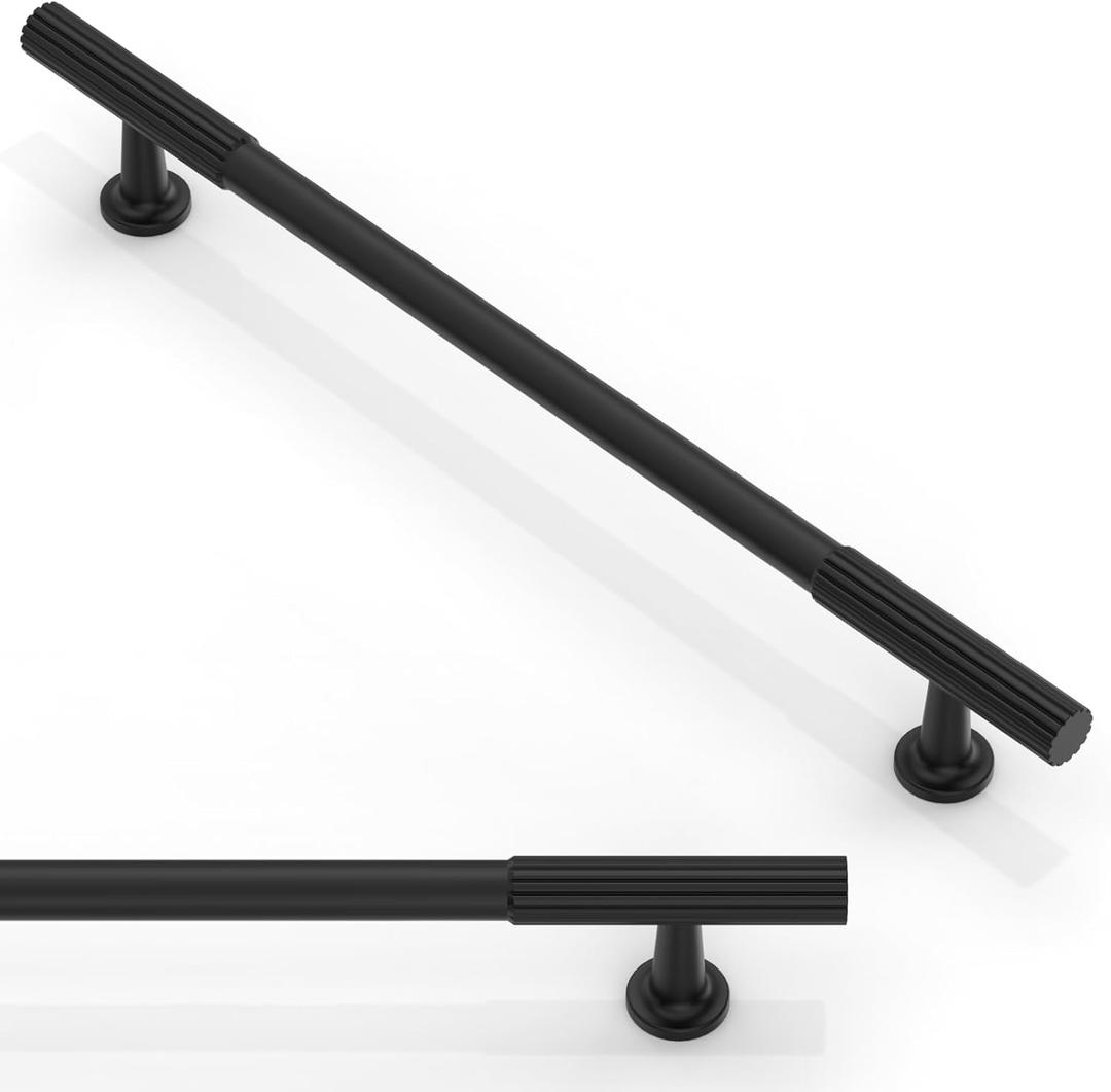 10 Pack Matte Black Cabinet Pulls 7.5 Inch(192mm) Kitchen Cabinet Handles Solid Zinc Alloy Cabinet Hardware Drawer Pulls