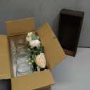 LUEUR Mason Jar Lights Centerpiece with Farmhouse Wood Tray  3 Jars with Champagne Peony Spring Flowers, Spring & Summer Wedding Decoration for Dining Table, Coffee Table, Kitchen & Living Room