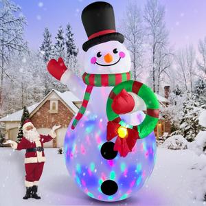 Danxilu 12 FT Giant Christmas Inflatables Snowman Outdoor Decorations Built-in Rotating LED Lights, Huge Blow Up Snow Man with Magic Hat IP44 Waterproof Xmas Decor for Yard Outside Lawn Holiday