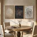 3 Piece Framed Neutral Tree Ring Wall Art for Living Room, Large Vintage Nature Wood Stump Canvas Artwork for Walls, Modern Farmhouse Paintings Prints for Bedroom Dining Room Wall Decor 24x36 Inch