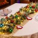 Multicolored Christmas Ball Garland Dailyart 4ft 48pcs Colorful Hanging Balls Ornaments Decorations Plastic Shatterproof Ball Garlands for Christmas Tree Centerpiece Wreath Mantel Decor