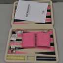 Backgammon Sets for Adults and Kids, Classic Backgammon Board with Unique Checkers Dice, Folding Faux Leather Backgammon Case, Portable Travel Backgammon Game Set (Pink)