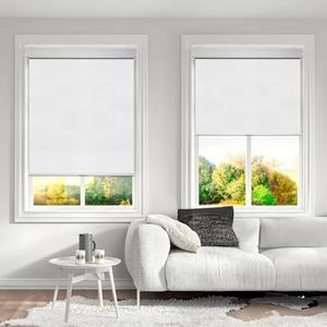 SHADESLINE Cordless 100% Blackout Blinds for Indoor Windows – Light Filtering Roller Shades with Adjustable Window Screen (Maximum Height 80") (White Color) (60" Width)