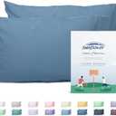 Sunflower King Pillowcases Set of 2, 100% Cotton King Pillow Cases 2, 20×40 inches Copen Blue, Soft and Breathable