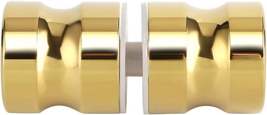 Alise Shower Glass Door Handle,Sliding Shower Doors Knob Round Back-to-Back Pull Hardware Replacement Parts,Solid SUS304 Stainless Steel Knobs,Gold Finish,L5000-G