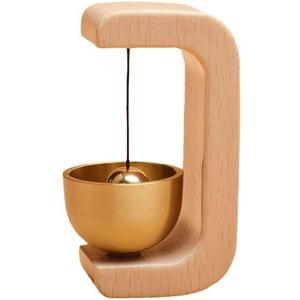 Japanese Brass Doorbell Chime - Wooden Magnetic Entryway Bell for Home Office Shop - Welcome Gift