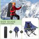 Suteck Oversized Rocking Camping Chair, Thick Padded Folding Rocking Chair for Adults, Outdoor Freestyle Rocker Chair with Cup Holder & Storage Pockets for Patio Lawn Camping