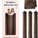 YOSHUYUKI Classic Heatless Curls Overnight Rods No Heat Hair Curlers Curling Iron Jumbo Flexi Rods Large Foam Hair Rollers for Long Short Hair to Sleep in with Satin Scarf Styling Tools Brown