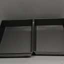 3 Pcs Detroit Style Pizza Pan 10 x 8 x 2.4 Inch Non Stick Rectangle Deep Pizza Pans Pre Seasoned Carbon Steel Sicilian Style Pan Dish Bakeware Kitchenware (Black)