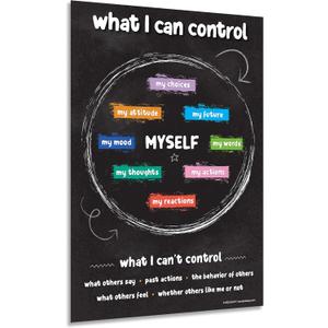 ZOCO  Things I Can Control Poster  Mental Health & Growth Mindset Tool for Teens  SEL Wall Art for Classrooms, Counseling & Therapy  Laminated 12"x18"