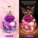 Gifts for Mom Birthday Gifts for Women Preserved Rose Forever Flower in Glass Angel Figurines Fresh Flowers for Delivery Anniversary Mothers Day Real Colorful Roses for Grandma Her Wife from Daughter
