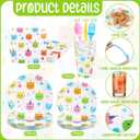 Zhehao 168 Pcs Cat Birthday Party Supplies Cat Birthday Decorations Tableware Set Includes Plates, Napkins, Cups, Knife, Fork and Spoon Dinnerware for Kitten Party Decorations, Serves 24